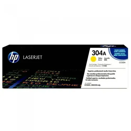Toner HP cartucho 304A CC532A amarelo