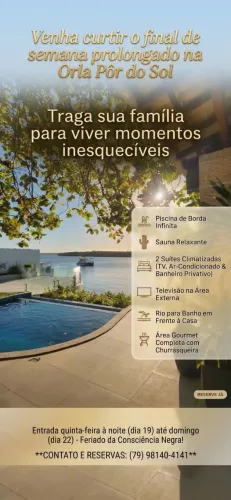 Casa maravilhosa na orla pôr do sol 