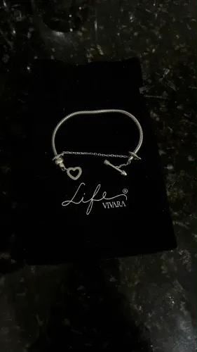 Pulseira Vivara Life Cupido Prata 925 + corrente de segurança