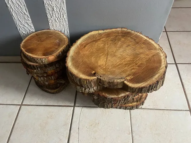 Bolacha de madeira rústica 