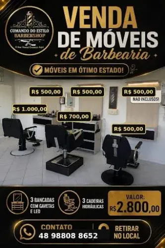 Cadeira e bancada de barbearias