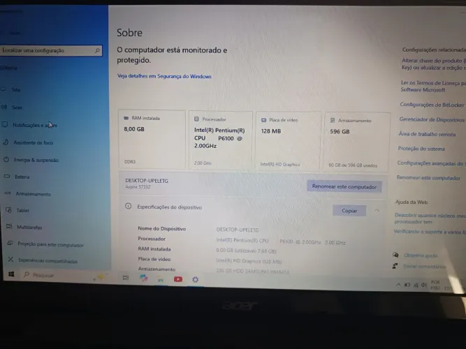 Notebook Acer Inspire