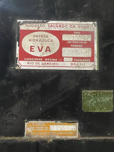 Prensa Hidráulica EVA 100 toneladas