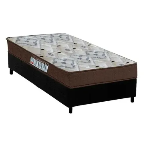Base Box Solteiro Preta com Colchão Solteiro D45 Ortobom - Entrega Rápida! 
