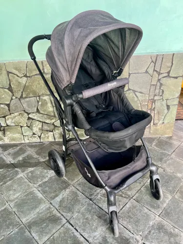 Carrinho de Bebê e Moisés Convert Burigotto - Cinza Escuro - Burigoto