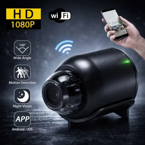 MINI CÂMERA ESPIÃ WI-FI HD 1080P COM VISÃO NOTURNA E DETECÇÃO DE MOVIMENTO