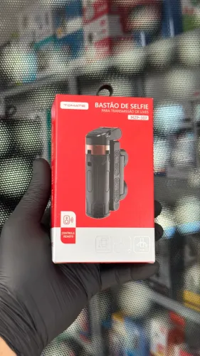 Bastão de Selfie Profissional 3 em 1 com Tripé e Controle Bluetooth - Tomate
