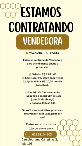 Vaga para vendedor(a)