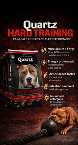 Ração para cães de grande performance Quartz Hard 15kg mais brinde