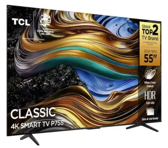 TV TCL 55 4K POLEGADAS NA CAIXA. PRONTA PARA COPA.