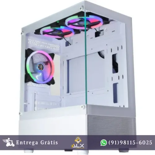 Gabinete Gamer Medusa White C/ 3 Fans Rgb Micro Atx - Cg-w1tw *ENTREGA GRÁTIS*