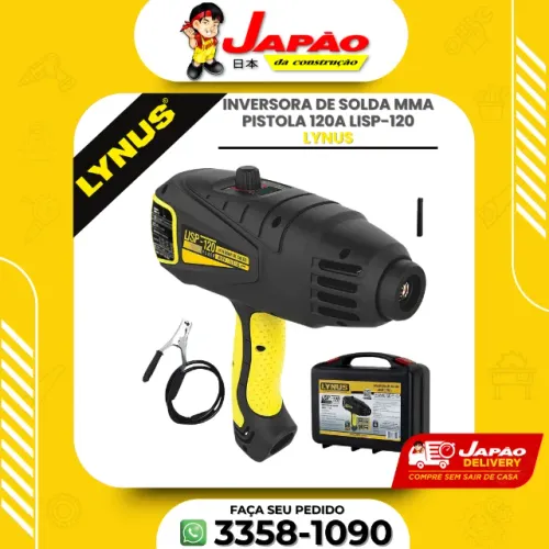 Inversora de Solda MMA Pistola 120Amp Lisp-120 Lynus 220v Oferta Por Tempo Limitado