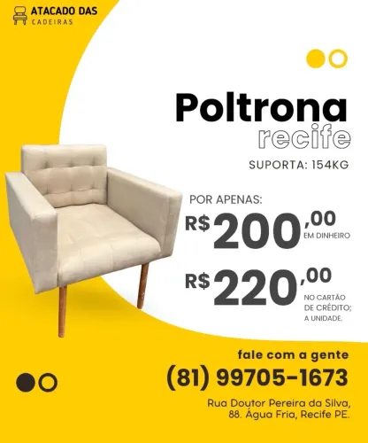 Poltrona Recife você encontra no Atacado das Cadeiras