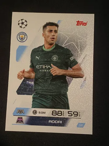 Card Rodri Manchester City Topps Match Attax Colecionável