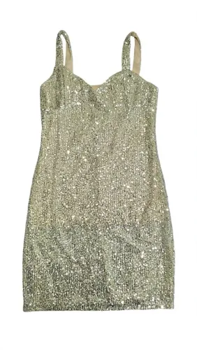 Vestido Festa Paetê Dourado GG Tubinho Brilho - Usei 1x*