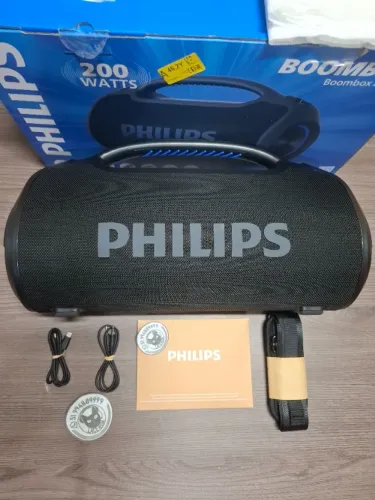 Caixa de Som Philips Boombeat Boombox X400B, 200W, IP66, Bluetooth, Modo Powerbank [NOVA]