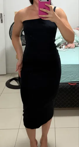 vestido midi canelado