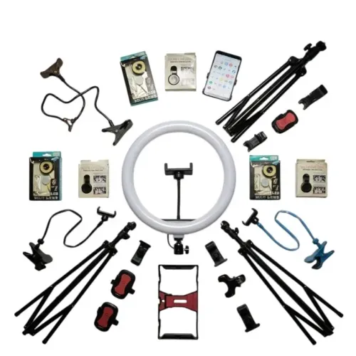 Kit Completo P/ Lives e Vídeos: Ring Light + Tripé + Garras - Barato
