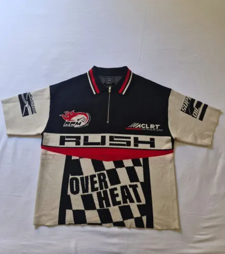 Camisa Polo Tricot Masculina RUSH Over Heat Estilo Racing Tamanho P