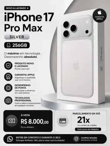 iPhone 17 pro Max 256gb silver LACRADO