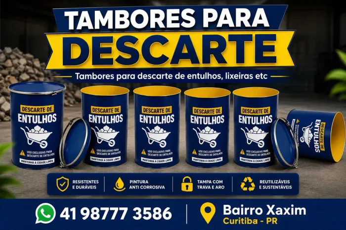 ? Tambores para Entulho, Cavaco, Madeira e Sucata Metálica