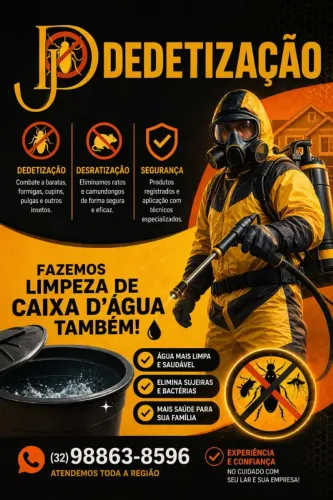 DEDETIZAÇÃO E LIMPEZA DE CAIXA D'ÁGUA