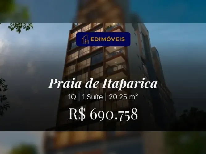 Investimento seguro: Studio 1 quarto na Praia de Itaparica, alta demanda locatícia