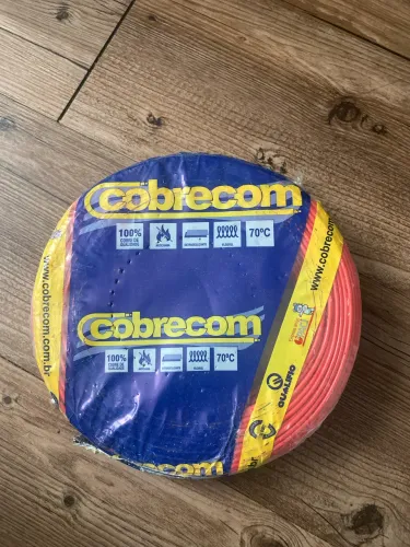 Rolo fio cobrecom 1.5mm 100 metros vermelho 
