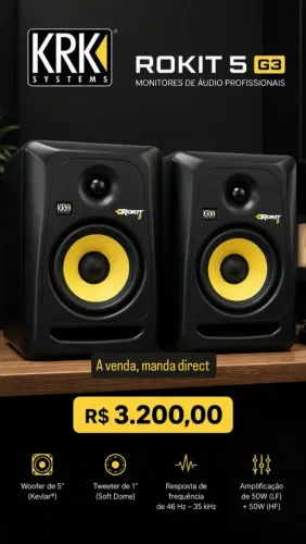 Par de monitores de áudio KRK Rokit 5 G3 