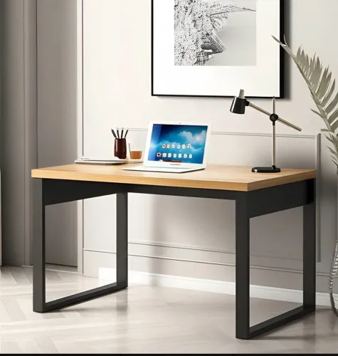 Mesa Escrivaninha Industrial MDF L135cm Cor Freijó/Preto F20 Dalla Costa