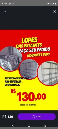 ESTANTE DE AÇO GALVANIZADO NOVAS