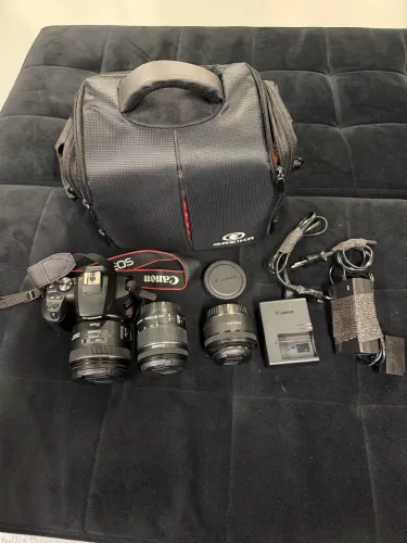Canon EOS Rebel SL3 + 3 Lentes + Fonte Contínua + Bolsa | Kit Completo