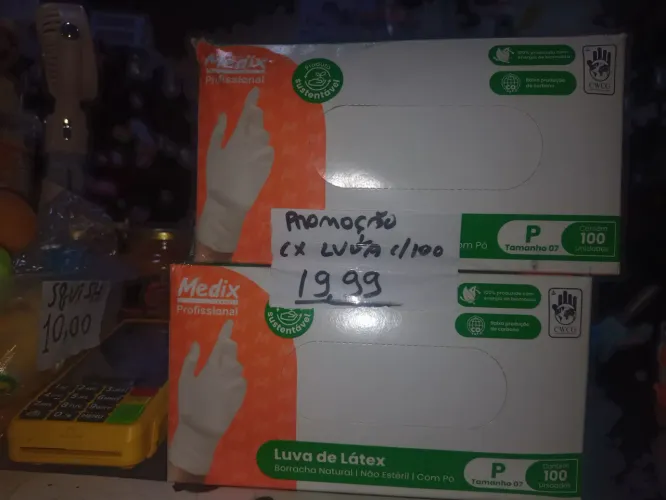 Luva látex cx c 100 promoção 20.00