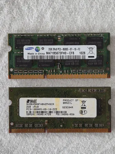 Par Memória RAM DDR3 2GB para Notebook ? Samsung + Smart (4GB total)<br>