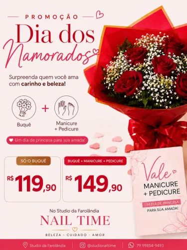 COMBO BUQUÊ + DIA DE PRINCESA - PROMOÇÃO DIA DOS NAMORADOS 