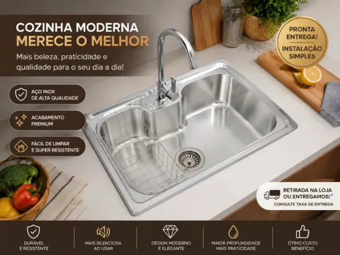 A Cuba Gourmet 50x40 em Aço Inox