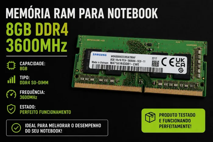 Memória Samsung RAM Notebook 8GB DDR4 3600MHz