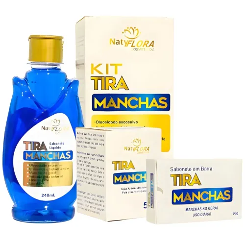 Kit Tira Manchas Sabonete Líquido, Creme Facial e Sabonete em Barra 