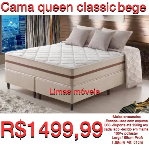 Cama Box Queen colchão molas ensacadas