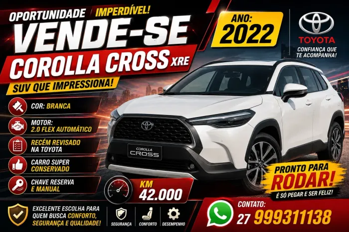 Toyota Corolla Cross XRE 2.0 16V Flex AUT 2022