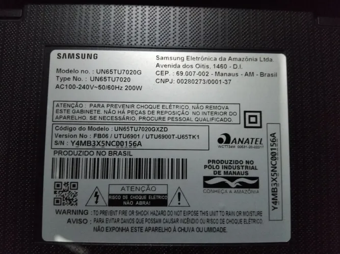 Tv Samsung 65 pol com defeito