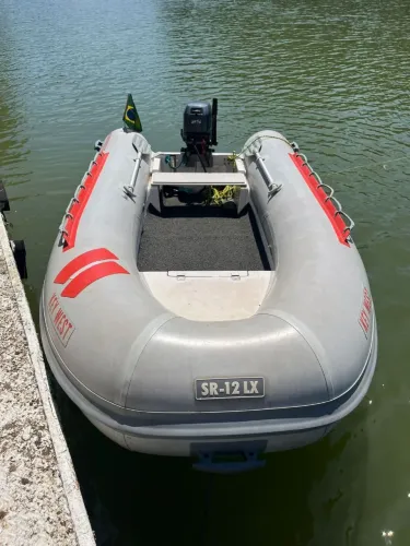 AC TROCA!! LANCHA INFLÁVEL SR-12 LX FLEXBOAT ANO 2009+MOTOR YAMAHA 25HP+CARRETA