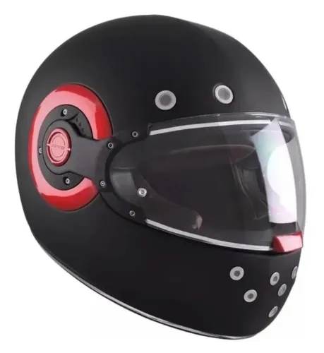 Capacete Fechado Smk Retro Black Fosco Ma230 TAM:57 - 58