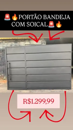 Portão bandeja com social 