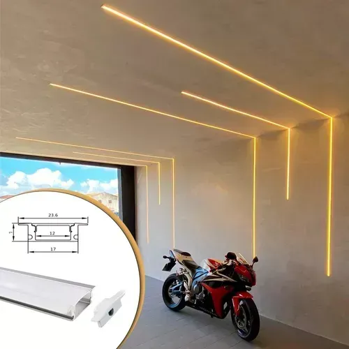 Perfil LED para Gesso 2 Metros Canaleta Aluminio