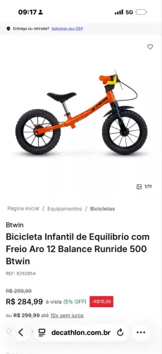 Bicicleta Infantil de Equilibrio