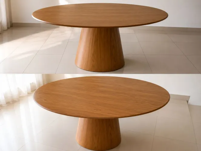 Mesa de Jantar Oval 1,20m com Base Cone - Semi Nova
