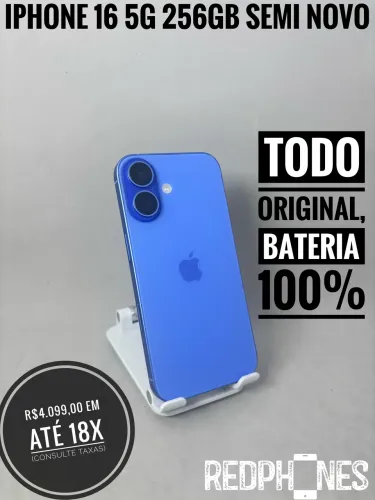 Loja física. Aceitamos trocas em iPhone's ou Android. iPhone 16 256GB 100%