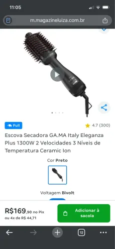 Escova secadora nunca usada 