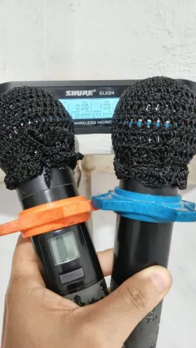 Microfone shure sem fio duplo Glxd4 Beta 58A metal Profissional 